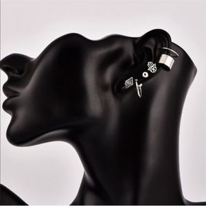 NEW 6-piece Silver Stud Earrings